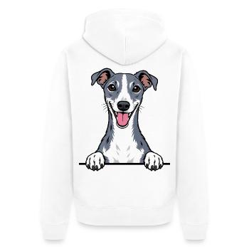 Whippet - Unisex Premium Bio Zip Hoodie - Weiß - Hinten - Thijin (182cm)
