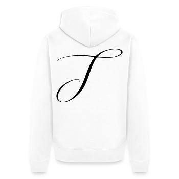 Name mit Anfangsbuchstabe J Julia Jonas Jana Jakob - Unisex Premium Bio Zip Hoodie - Weiß - Hinten - Thijin (182cm)