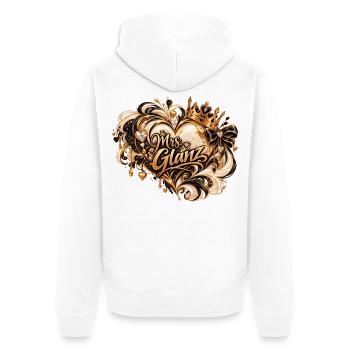 Mrs Glanz Goldener Glamour - Unisex Premium Bio Zip Hoodie - Weiß - Hinten - Thijin (182cm)