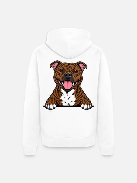 Staffordshire Bull Terrier - Unisex Premium Bio Zip Hoodie - Weiß