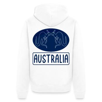 Australia Kangaroo - Unisex Premium Bio Zip Hoodie - Weiß - Hinten - Thijin (182cm)