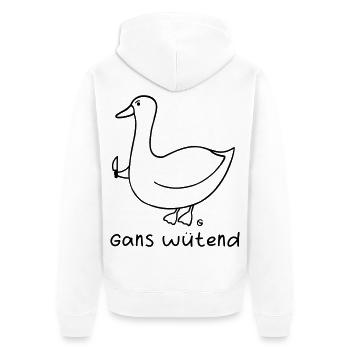 Gans wütend 2 - Unisex Premium Bio Zip Hoodie - Weiß - Hinten - Thijin (182cm)