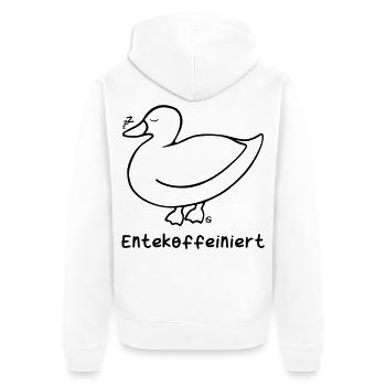Entekoffeiniert 2 - Unisex Premium Bio Zip Hoodie - Weiß - Hinten - Thijin (182cm)