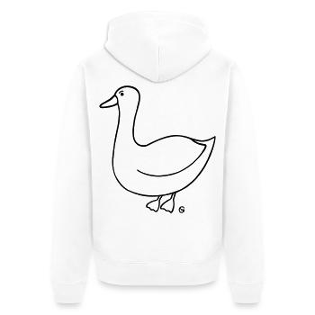 Gans verärgert 2 - Unisex Premium Bio Zip Hoodie - Weiß - Hinten - Thijin (182cm)