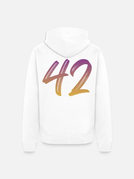 42 - Unisex Premium Bio Zip Hoodie - Weiß