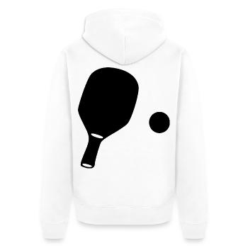 Tischtennis Spieler Geschenk - Unisex Premium Bio Zip Hoodie - Weiß - Hinten - Thijin (182cm)