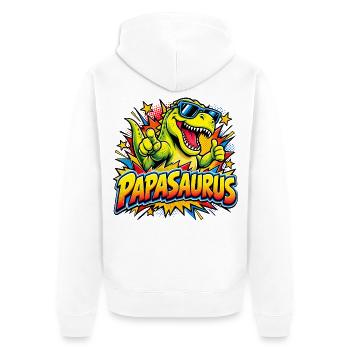  Papasaurus Dinosaurier T-rex Comic Buch Pop Art - Unisex Premium Bio Zip Hoodie - Weiß - Hinten - Thijin (182cm)