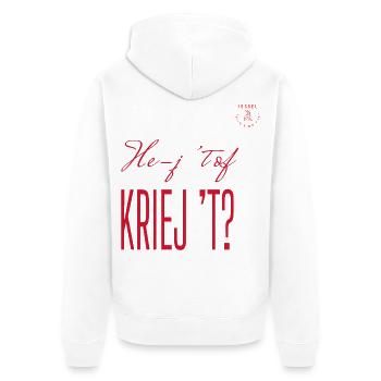 He-j 't oder 't het? – Twenter Dialekt - Unisex Premium Bio Zip Hoodie - Weiß - Hinten - Thijin (182cm)