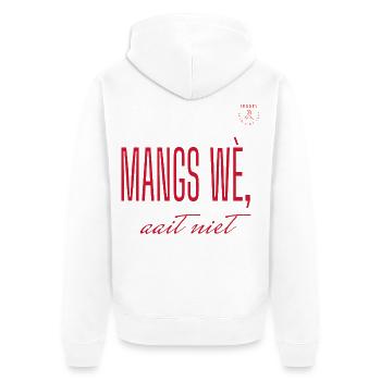 Mangs wè, streichelt nicht – Sallands-Dialekt - Unisex Premium Bio Zip Hoodie - Weiß - Hinten - Thijin (182cm)