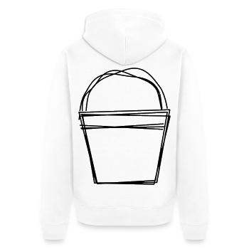 Eimer handgezeichnet - Unisex Premium Bio Zip Hoodie - Weiß - Hinten - Thijin (182cm)