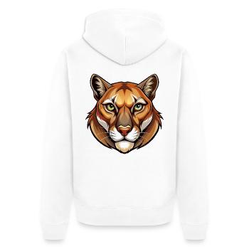 Cougar Head - Unisex Premium Bio Zip Hoodie - Weiß - Hinten - Thijin (182cm)