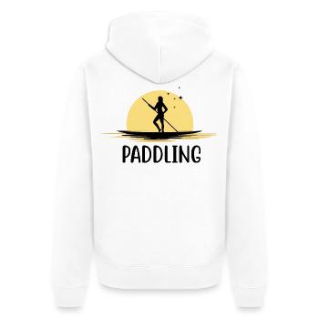 kajak paddeln paddling kanu paddel boot - Unisex Premium Bio Zip Hoodie - Weiß - Hinten - Thijin (182cm)