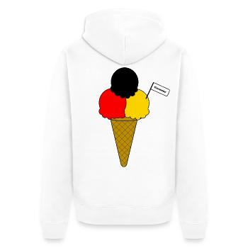 Deutschland Germany Flag Eiscreme - Unisex Premium Bio Zip Hoodie - Weiß - Hinten - Thijin (182cm)