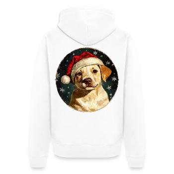 Border Collie Weihnachten - Unisex Premium Bio Zip Hoodie - Weiß - Hinten - Thijin (182cm)