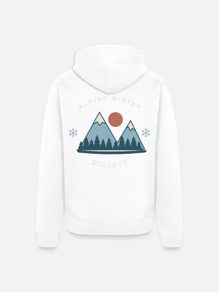 Alpine Winter Society - Unisex Premium Bio Zip Hoodie - Weiß