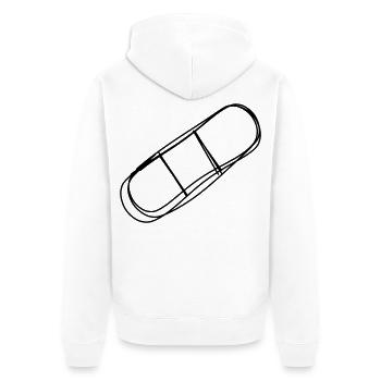 Pflaster handgezeichnet - Unisex Premium Bio Zip Hoodie - Weiß - Hinten - Thijin (182cm)