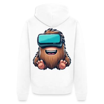 Bigfoot Sasquatch Süß Comic Cartoon VR Virtual Rea - Unisex Premium Bio Zip Hoodie - Weiß - Hinten - Thijin (182cm)