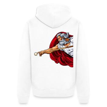 Göttlicher Billiard Spieler - Billard Bilder - Unisex Premium Bio Zip Hoodie - Weiß - Hinten - Thijin (182cm)