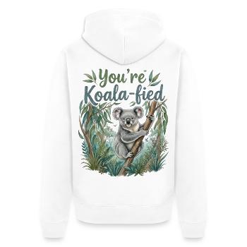 You're Koala-fied – Süßes Koala Bär Geschenk - Unisex Premium Bio Zip Hoodie - Weiß - Hinten - Thijin (182cm)