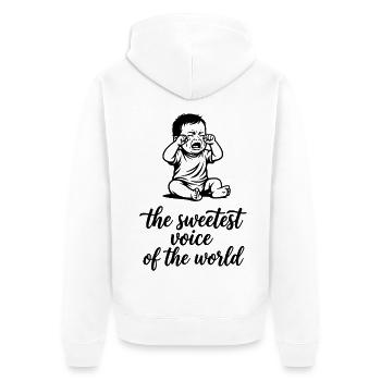 The sweetest Voice of The World Baby Singen Chor - Unisex Premium Bio Zip Hoodie - Weiß - Hinten - Thijin (182cm)