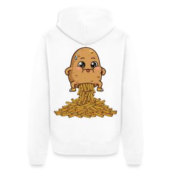 Kartoffeln, Pommes, Pommes Humor - Unisex Premium Bio Zip Hoodie - Weiß - Hinten - Thijin (182cm)