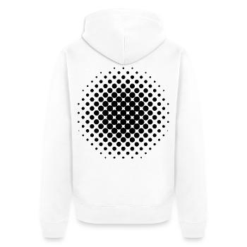 Black Dots - Unisex Premium Bio Zip Hoodie - Weiß - Hinten - Thijin (182cm)