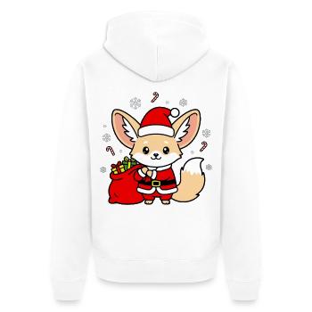 Festlicher Weihnachtsmann mit Geschenken - Unisex Premium Bio Zip Hoodie - Weiß - Hinten - Thijin (182cm)