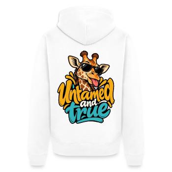 Giraffe - Unisex Premium Bio Zip Hoodie - Weiß - Hinten - Thijin (182cm)
