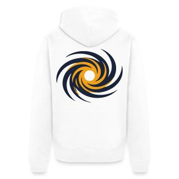 Galaxie Schwarzes Loch Logo - Unisex Premium Bio Zip Hoodie - Weiß - Hinten - Thijin (182cm)
