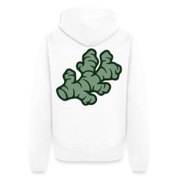 Ingwer Wurzel Grafik - Unisex Premium Bio Zip Hoodie - Weiß - Hinten - Thijin (182cm)