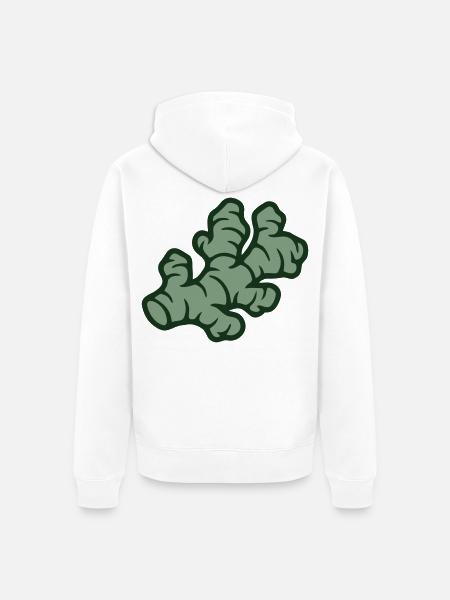 Ingwer Wurzel Grafik - Unisex Premium Bio Zip Hoodie - Weiß