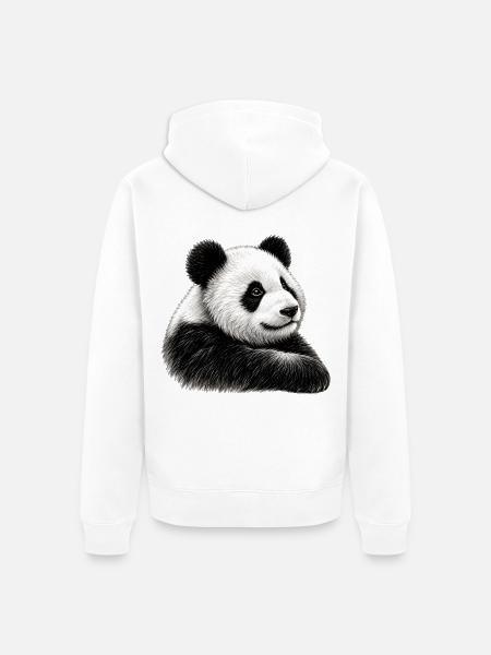 Panda Illustration - Unisex Premium Bio Zip Hoodie - Weiß