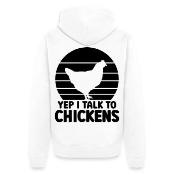 Huhn Spruch Humor - Unisex Premium Bio Zip Hoodie - Weiß - Hinten - Thijin (182cm)