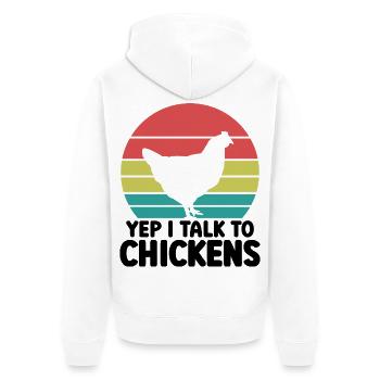 Huhn Spruch Humor Retro - Unisex Premium Bio Zip Hoodie - Weiß - Hinten - Thijin (182cm)
