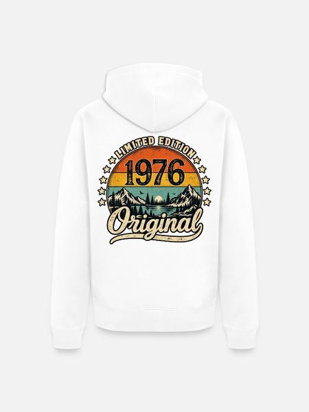 Original 1976 Limited Edition - Unisex Premium Bio Zip Hoodie - Weiß