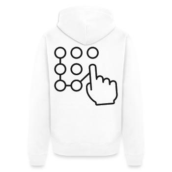 Touchscreen-Muster-Lockline-Symbol - Unisex Premium Bio Zip Hoodie - Weiß - Hinten - Thijin (182cm)