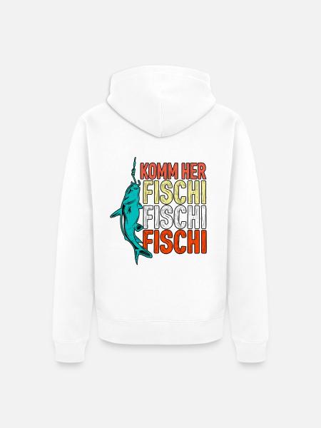 Komm her Fischi Fischi - Unisex Premium Bio Zip Hoodie - Weiß