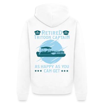 Tritoon-liebhaber, Pension,bootskapitän-liebhaber - Unisex Premium Bio Zip Hoodie - Weiß - Hinten - Thijin (182cm)