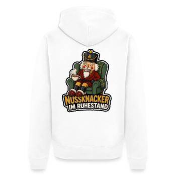 Nussknacker im Ruhestand Rente Renter Shirt - Unisex Premium Bio Zip Hoodie - Weiß - Hinten - Thijin (182cm)