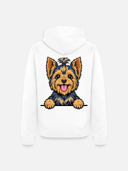 Yorkshire Terrier - Unisex Premium Bio Zip Hoodie - Weiß