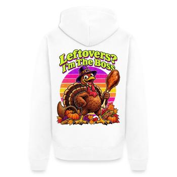 Leftovers? I'm The Chef - Unisex Premium Bio Zip Hoodie - Weiß - Hinten - Thijin (182cm)