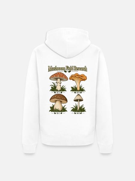 Mushroom Field Research - Unisex Premium Bio Zip Hoodie - Weiß