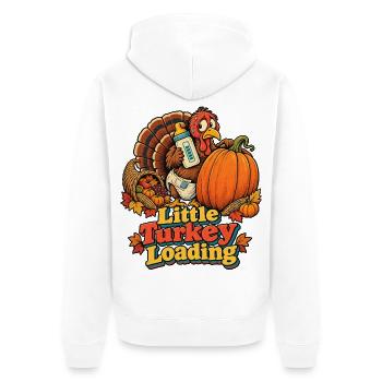 Thanksgiving-Truthahn Little Turkey Loading Baby - Unisex Premium Bio Zip Hoodie - Weiß - Hinten - Thijin (182cm)