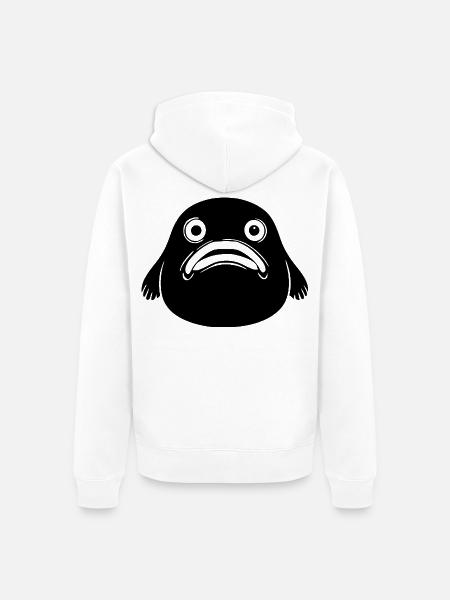 Blobfisch Fisch schwarz Meeresfisch Geschenk  - Unisex Premium Bio Zip Hoodie - Weiß