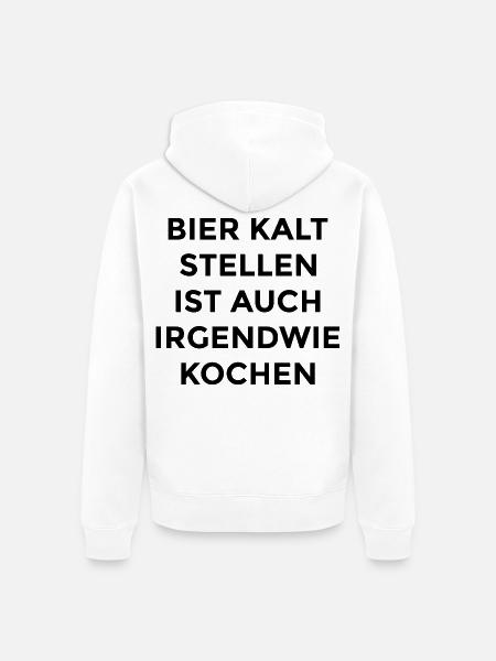 Bier Shirt - Unisex Premium Bio Zip Hoodie - Weiß
