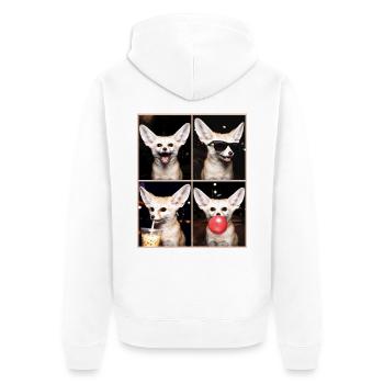 Wüstenfuchs Fennek - Unisex Premium Bio Zip Hoodie - Weiß - Hinten - Thijin (182cm)