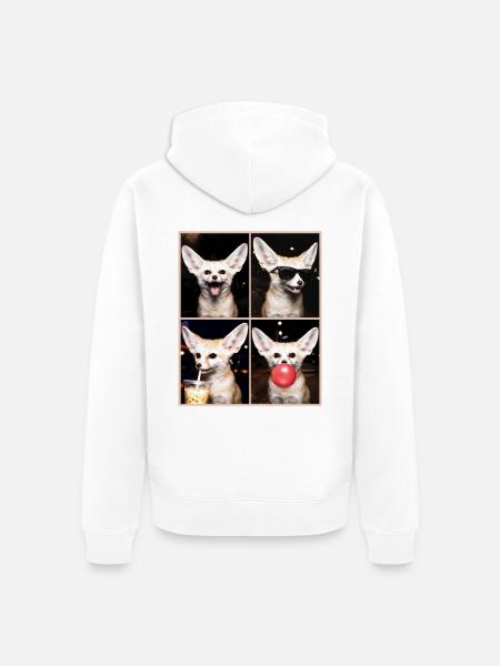 Wüstenfuchs Fennek - Unisex Premium Bio Zip Hoodie - Weiß