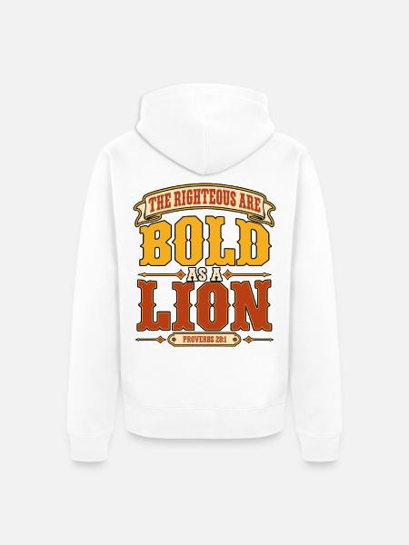 Christlicher Glaube Löwe Spruch - Unisex Premium Bio Zip Hoodie - Weiß