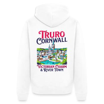 City Truro Cornwall Victorian Charm River Town - Unisex Premium Bio Zip Hoodie - Weiß - Hinten - Thijin (182cm)