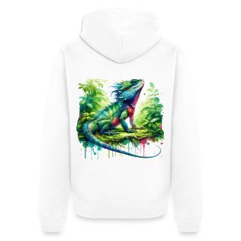 Chinesische Wasseragame Geschenk - Unisex Premium Bio Zip Hoodie - Weiß - Hinten - Thijin (182cm)
